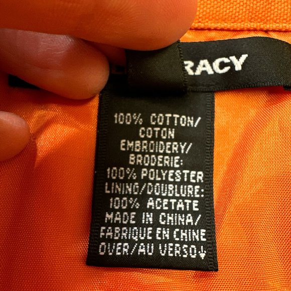 Ellen Tracy Orange Pleated Embroidered Skirt size 10 Petite - Picture 10 of 10